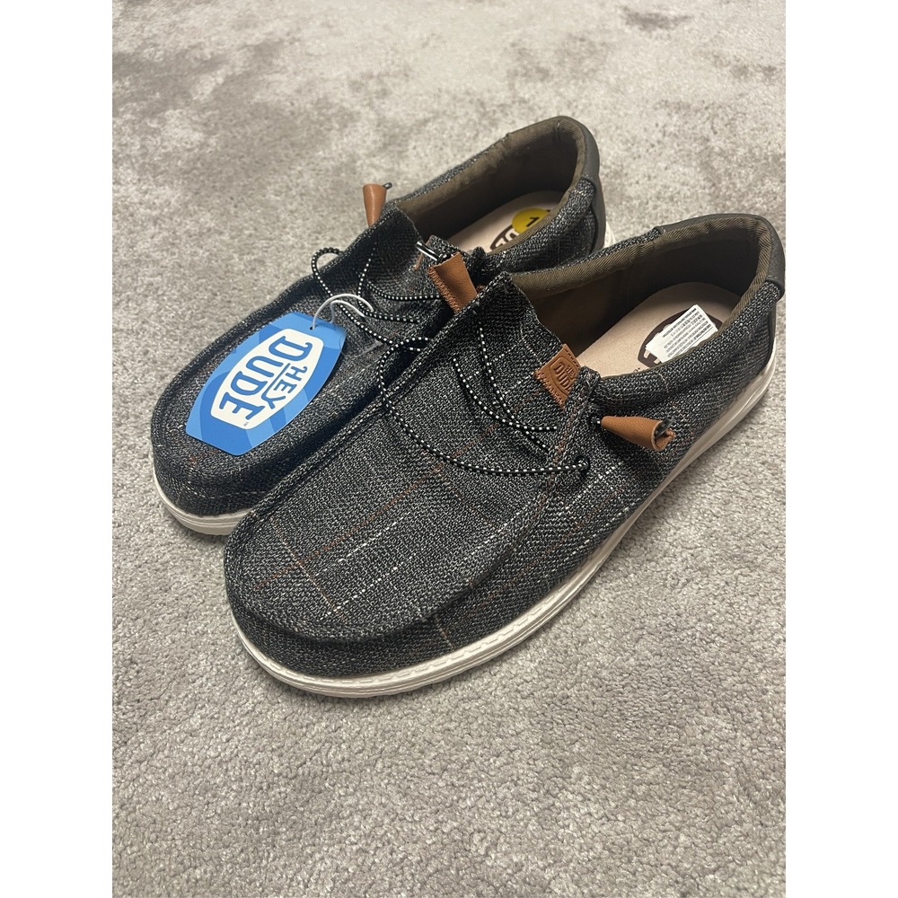 Hey Dude Wally Men's Knit Slip-On Casual Shoes Charcoal Gray Size 13
